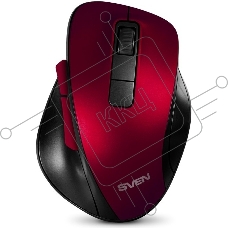 Мышь беспроводная Sven RX-525SW красная (бесшумн. кл., 5+1кл. 600-1400DPI, Soft-touch, блист.)