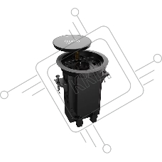 Лючок врезной в стол Wize Pro WRTS-RRSX-B моторизованная крышка с беспроводной QI зарядкой, розетка 220В -1 шт, 4 отверстия keystone для модулей WRTS-RR, черный