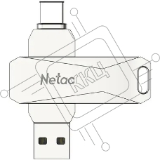 Флешка USB Netac U782C (NT03U782C-512G-32PN/replaced NT03U782C-512G-30PN), 512Gb, USB 3.2/TypeC, R/W 400/150, серебристый