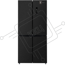 Холодильник Weissgauff WCD 450 XB NoFrost Inverter черный трехкамерный 287/163л морозилка снизу, No Frost, Side by Side