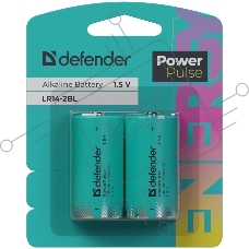 Батарейка алкалиновая Defender LR14-2BL С, блистер, 2 шт., PowerPulse