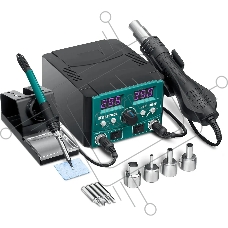 Ремонтная паяльная станция KRAFTOOL KR-75, 2-в-1 100-480°С 750 Вт, (55340)