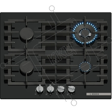Газовая варочная панель Bosch PPH6A6I40O 5.8x59x52 см, WOK, закаленное стекло, независимая, черная