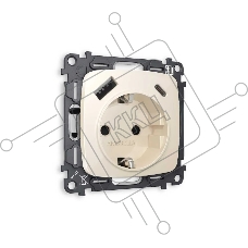 Комплект механизма электрической розетки OMEGA Бежевый глянец 2USB A+C 20W (быстрая зарядка) с/з QUANT (OP3100, VM160) MO310010