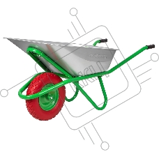 Тачка садово-строительная Сибртех с PU колесом, грузоподъемность 180 кг, объем 90 л
