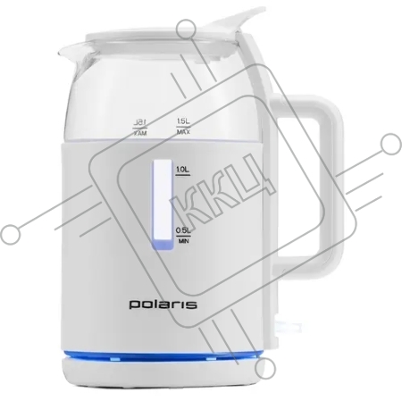 Чайник POLARIS PWK1545CGL Water Way Pro, пластик/стекло белый