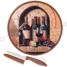 Доска разделочная AGNESS 895-178 с ножом d27,5*1,2см