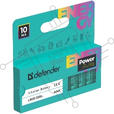 Батарейка алкалиновая Defender  LR03-10BL ААА,блистер,10 шт.,PowerPulse