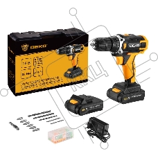 Аккумуляторная дрель-шуруповерт DEKO Sharker 16V в кейсе + набор 63 инструмента для дома, 16В, 2х1.5Ач