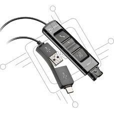USB-адаптер Plantronics DA85, USB-A & USB-C TO QUICK DISCONNECT