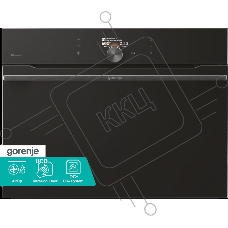 Духовой шкаф Gorenje BCM4058B, компактный, функция СВЧ, 50 л, макс. температура 275 градусов, электронное управление, дисплей, Wi-Fi, MultiFlow 360, AirFry, динамическая система охлаждения DC+, быстрый нагрев, цвет черный