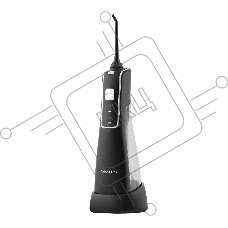 Ирригатор для полости рта Galaxy Line GL5000, черный, 5 Вт, 2 насадки, максимальная частота пульсации 1800 в/мин, съемный резервуар для воды 170 мл, 3 режима работы, Li-Ion аккумулятор 1400 мА*ч, до 40 минут непрерывной работы, таймер завершения чистки, м