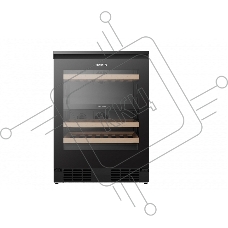Встраиваемы е винный шкаф Gorenje WCU68F6BG4WF, объем 138 л, вместительность 46 бутылок, 4 полки, цифровой дисплей, Wi-Fi, LED освещение, защита от УФ-излучения, энергоэффективность А+, цвет черный