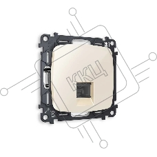 Комплект механизма телефонной розетки OMEGA Бежевый глянец RJ-11(4P4C) с шторкой QUANT (OP3120, VM190) MO312030