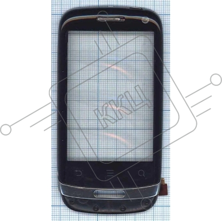 Сенсорное стекло (тачскрин) для Huawei Ideos X3, черное c рамкой