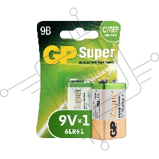 Алкалиновая батарейка GP Super Alkaline G-Tech 9V Крона - 1 шт. на блистере