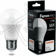 Лампа светодиодная FERON PRO LB-1017 (38039) шар E27 17W 4000K