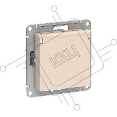 Механизм розетки 1-м СП AtlasDesign 16А IP20 с заземл. защ. шторки с крышкой беж.