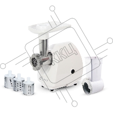 Мясорубка электрическая Бриз М 21.23 белый, 1000 Вт, 1.3 кг/мин, защита от перегрузки, насадки - 3