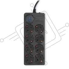 Сетевой фильтр Ippon BK-8-EU-3-10-B 3м (8 розеток) черный (коробка)