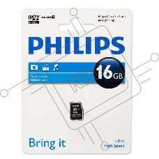 Флеш карта microSD 16GB PHILIPS microSDHC Class 10