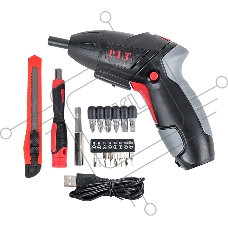 Отвертка аккумуляторная P.I.T. PD03P3.6-006  3.5Нм, 1.3Ач, биты 15шт, USB, фонарик,кейс