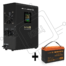 Комплект ИБП EX295997RUS + батарея 100Aч EX285656RUS 1шт (инвертор, синус, для котла, настенный) ExeGate FineSine SX-1000.LCD.AVR.2SH <1000VA/600W, чистая синусоида, цветной LCD-дисплей, AVR, 2*Schuko, линейно-интерактивный, крепление настенное/универсаль