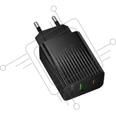 Сетевое зарядное устройство BOROFONE (6941991122750) BAS74A 1USB+1Type-C 3.0A QC3.0 PD 20W черный