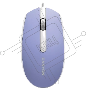 Мышь Canyon Wired  optical mouse with 3 buttons, DPI 1000, with 1.5M USB cable, Mountain lavender, 65*115*40mm, 0.1kg