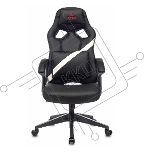 Кресло игровое Zombie 500 черный/белый ткань/эко.кожа крестов. пластик