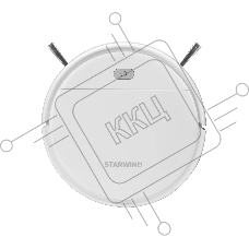 Робот-пылесос Starwind SRV3955 белый, 18 Вт, 1500 мАч Li-Ion, уборка влажная/сухая, пылесборник контейнер 0.2 л
