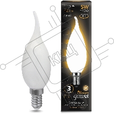 Лампа филам. Gauss Filament 5Вт цок.:E14 свеча 220B св.свеч.бел.теп. (упак.:10шт) (104201105)