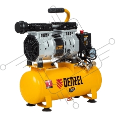 Компрессор Denzel DLS650/10 безмаслянный малошумный 650 Вт, 120 л/мин,ресивер 10 л