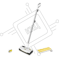 Швабра паровая Karcher KST 1 Upright 1300Вт белый/серый