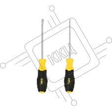 Набор отверток Deli DL630002N 2шт SL6x125 + PH2x125 сталь Cr-V, двухкомпонентная прорезиненная рукоять