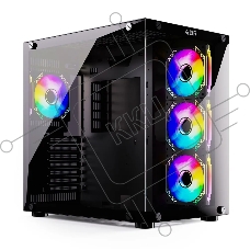Компьютерный корпус ABR Sea View Black (1*USB Type-C, 2*USB 2.0, HD Audio, 4xRGB Fan, ATX, Micro-ATX)