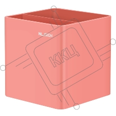 Подставка Deli NS011Pink Nusign 2отд. для письменных принадлежностей 84х84х86мм розовый пластик
