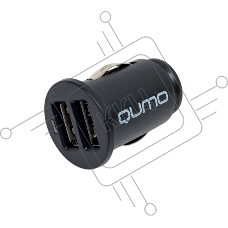 Автомобильное зарядное устройство Qumo Energy light (Charger 0034), 2USB, 2А, черный