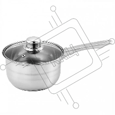 Ковш WEBBER BE-155/2 из нерж стали со стеклянной крышкой (d=16; 1.9 л) (12)