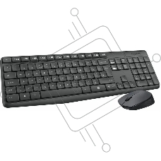 Комплект клавиатура+мышь Logitech MK235 беспроводной, USB, 1000 DPI, серый ( неоригинальная гравировка)