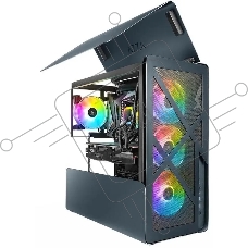 Компьютерный корпус Azza Cast черный без БП ATX 3x120mm 2x140mm 2xUSB3.0 audio bott PSU