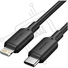 Кабель Vention USB 2.0 CM/Lightning 8M для iPad/iPhone 3A - 1м. черный