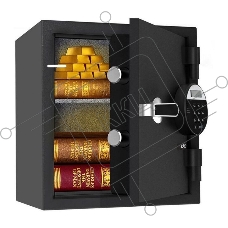 Сейф огнестойкий Deli ET581 380x 420x 300 мм, электронный/ключевой, чёрный