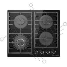 Варочная поверхность Kuppersberg TG 62 B, газ, High-Tech, 60 см, 4 конфорки, автоматический электроподжиг, газ-контроль, форсунки под сжиженый газ, SABAF конфорки, WOK конфорка, чугунные решетки, цвет черное стекло, цвет фурнитуры черный