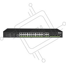 Коммутатор RVi RVi-1NSM24G-4C, 24×1 Гбит/с PoE + 4×1 Гбит/с SFP (Combo), управляемый