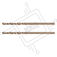 Сверло по металлу Denzel 2 мм, HSS Co-8%, 2 шт.