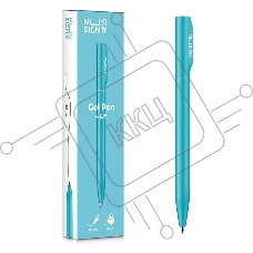 Ручка гелевая Deli Nusign NS552blue голубой, черные чернила, линия 0.5мм