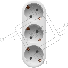 Удлинитель Defender TG-01 3 розетки, заземление, белый
