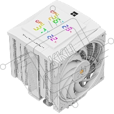 Кулер для процессора Thermalright Royal Knight 120 Digital White (4-pin PWM, LED temp., 162mm, Ni/Cu, 6x6mm, 2x120mm, 80.45CFM/56.36CFM, 29.4dBA/28.4dBA, 2150RPM/1900RPM, S: 1200, 1700, 1851, 115X, 2011, 2066, AM4, AM5, white)