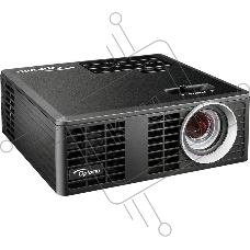 Проектор Optoma ML750e (DLP, LED, WXGA 1280x800, 700Lm, 15000:1, HDMI, USB, MHL, MicroSD, 1x1W speaker, 3D Ready, led 20000hrs, черный, 0.38kg)